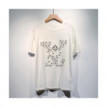 Louis vuitton  Mm/Wm Logo Short Sleeved Tshirts White - 루이비통 2021 남/녀 로고 반팔티 Lou03008x Size(m 
