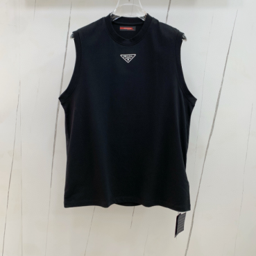 Prada  Mens Basic Logo Short Sleeved Tshirts Black - 프라다 2025 남성 베이직 로고 나시 Pra02300x Size(s 