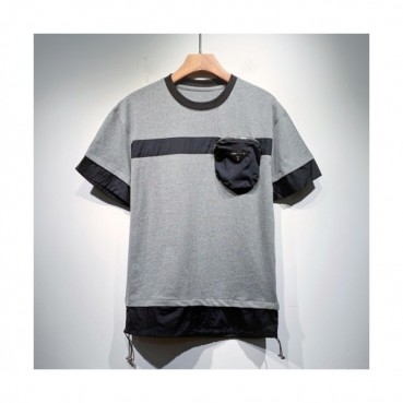 Prada  Mens Basic Logo Short Sleeved Tshirts Gray - 프라다 2021 남성 베이직 로고 폴로 반팔티 Pra02299x Size(s 