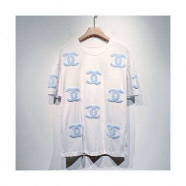Chanel  Mm/Wm 'CC' Logo Cotton Short Sleeved Tshirts White - 샤넬 2021 남/녀 'CC'로고 코튼 반팔티 Cnl0714x Size(s 