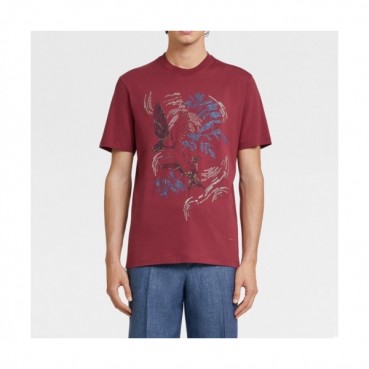 Ermenegildo Zegna  Mens Business Short Sleeved Tshirts Burgundy - 에르메네질도 2021 제냐 남성 비지니스 반팔티 Zeg0297x Size(m 