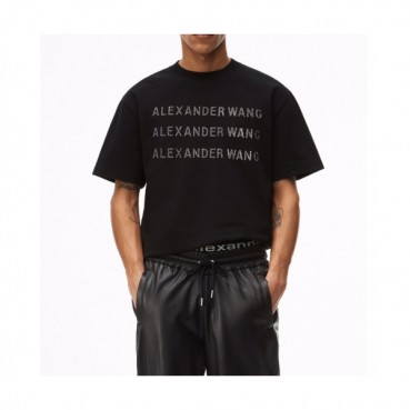 Alexsander Wang  Mm/Wm Logo Short Sleeved Tshirts Black - 알렉산더왕 2021 남/녀 로고 반팔티 Alw0177x Size(s 