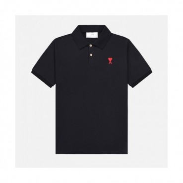 Ami Mm/Wm Casual Cotton Short Sleeved Tshirt Black - 아미 2021 남/녀 로고 코튼 캐쥬얼 반팔티 Ami0151x Size(xs 