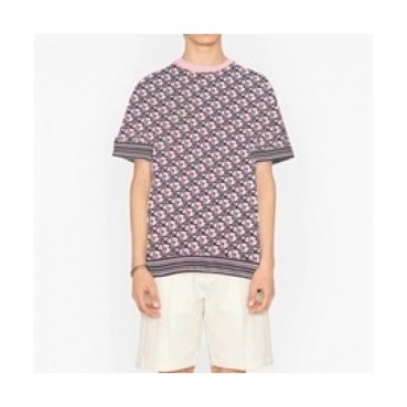 Dior  Mm/Wm Casual Crew-neck Short Sleeved Tshirts Pink 