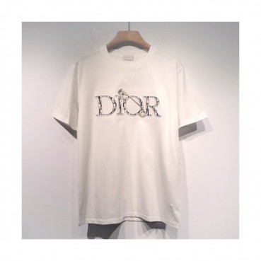 Dior  Mm/Wm Casual Crew-neck Short Sleeved Tshirts White 