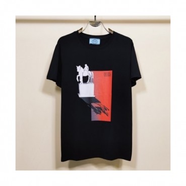 Prada  Mens Basic Logo Short Sleeved Tshirts Black - 프라다 2021 남성 베이직 로고 폴로 반팔티 Pra02285x Size(s 