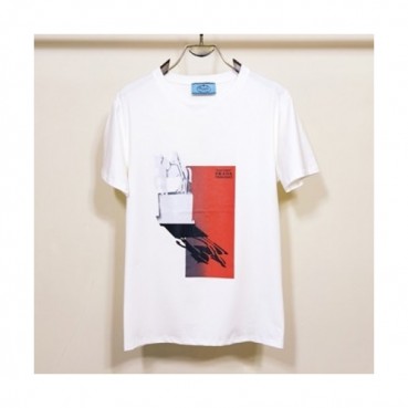 Prada  Mens Basic Logo Short Sleeved Tshirts White - 프라다 2021 남성 베이직 로고 폴로 반팔티 Pra02284x Size(s 
