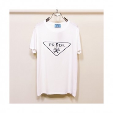Prada  Mens Basic Logo Short Sleeved Tshirts White - 프라다 2021 남성 베이직 로고 폴로 반팔티 Pra02280x Size(s 