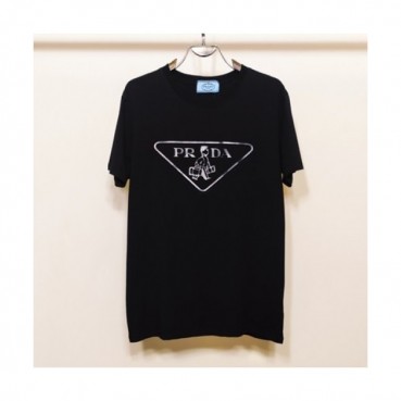 Prada  Mens Basic Logo Short Sleeved Tshirts Black - 프라다 2021 남성 베이직 로고 폴로 반팔티 Pra02281x Size(s 
