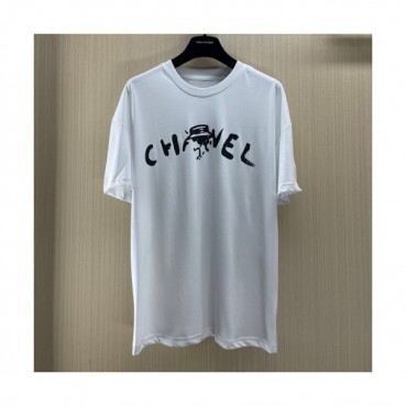 Chanel  Mm/Wm 'CC' Logo Cotton Short Sleeved Tshirts White - 샤넬 2021 남/녀 'CC'로고 코튼 반팔티 Cnl0703x Size(s 