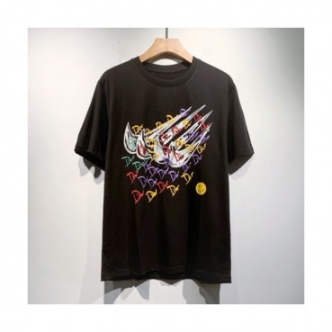 [트렌디]Dior  Mm/Wm Casual Crew-neck Short Sleeved Tshirts Black 