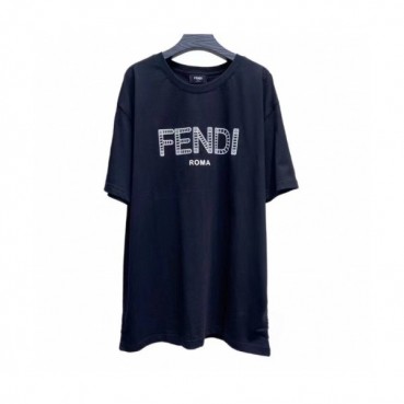 Fendi  Mens Logo Casual Short Sleeved Tshirts Black - 펜디 2021 남성 로고 캐쥬얼 코튼 반팔티 Fen0979x Size(m 
