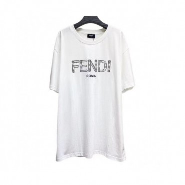 Fendi  Mens Logo Casual Short Sleeved Tshirts White - 펜디 2021 남성 로고 캐쥬얼 코튼 반팔티 Fen0978x Size(m 