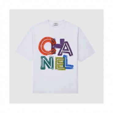 Chanel  Mm/Wm 'CC' Logo Cotton Short Sleeved Tshirts White - 샤넬 2021 남/녀 'CC'로고 코튼 반팔티 Cnl0702x Size(xs 
