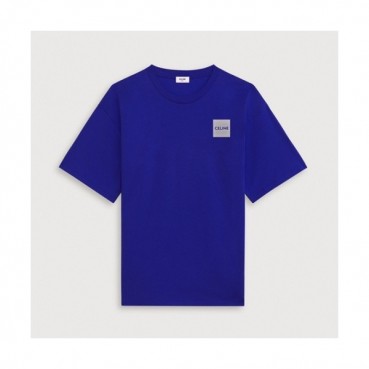 Celine Mm/Wm Hedi Slimane Logo Cotton Short Sleeved Tshirts Blue - 셀린느 2021 남/녀 로고 코튼 반팔티 Cel0122x Size(s 