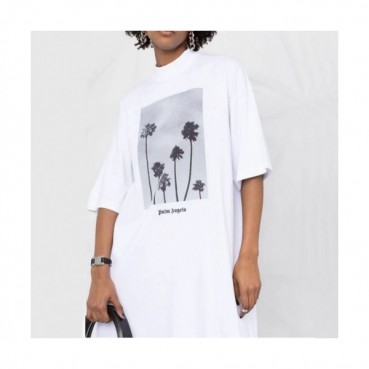 Palm Angels  Womens Logo Cotton Short Sleeved Tshirts Black - 팜 엔젤스 2021 여성 로고 코튼 반팔티셔츠 Pam0307x Size(s 