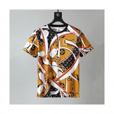 Louis vuitton  Mens Logo Short Sleeved Tshirts Camel - 루이비통 2021 남성 로고 반팔티 Lou02903x Size(l 