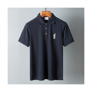 Burberry  Mens Logo Cotton Short Sleeved Tshirts Navy - 버버리 2021 남성 로고 코튼 반팔티 Bur03875x Size(m 