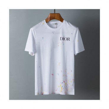 Dior  Mm/Wm Casual Crew-neck Short Sleeved Tshirts White 
