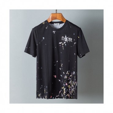 Dior  Mm/Wm Casual Crew-neck Short Sleeved Tshirts Black 