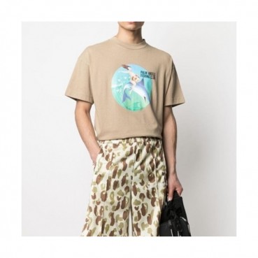 Palm Angels  Mm/Wm Logo Cotton Short Sleeved Tshirts Camel - 팜 엔젤스 2021 남/녀 로고 코튼 반팔티셔츠 Pam0306x Size(s 