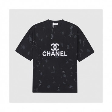 Chanel  Womens 'CC' Logo Cotton Short Sleeved Tshirts Black - 샤넬 2021 여성 'CC'로고 코튼 반팔티 Cnl0698x Size(s 