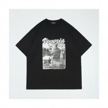 Balenciaga  Mm/Wm Logo Cotton Short Sleeved Tshirts Black - 발렌시아가 2021 남/녀 로고 코튼 반팔티 Bal01067x Size(xs 