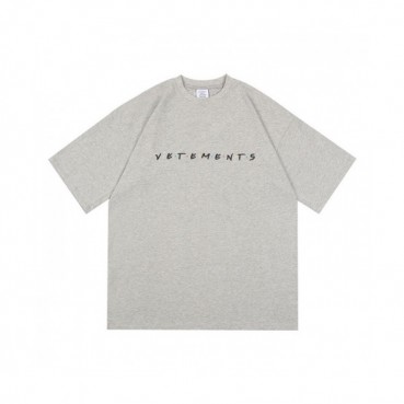 Vetements  Mm/Wm Printing Logo Cotton Short Sleeved Oversize Tshirts Gray - 베트멍 2021 남/녀 프린팅 로고 코튼 오버사이즈 반팔티 Vet0149x Size(xs 