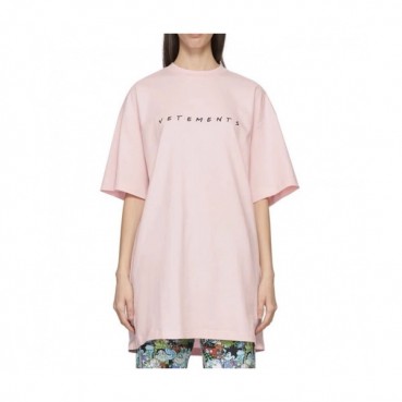 Vetements  Mm/Wm Printing Logo Cotton Short Sleeved Oversize Tshirts Pink - 베트멍 2021 남/녀 프린팅 로고 코튼 오버사이즈 반팔티 Vet0148x Size(xs 