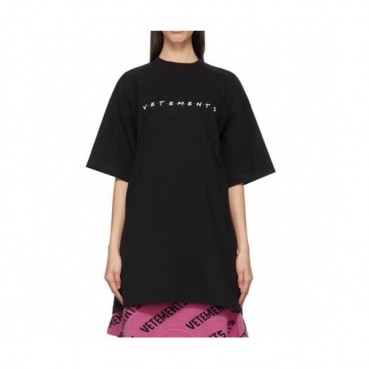 Vetements  Mm/Wm Printing Logo Cotton Short Sleeved Oversize Tshirts Black - 베트멍 2021 남/녀 프린팅 로고 코튼 오버사이즈 반팔티 Vet0146x Size(xs 
