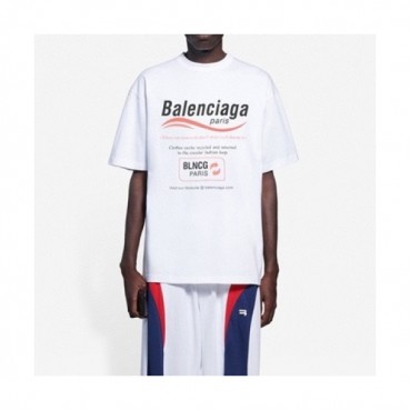 [매장판]Balenciaga  Mm/Wm Logo Cotton Short Sleeved Tshirts White - 발렌시아가 2021 남/녀 로고 코튼 반팔티 Bal01062x Size(xs 