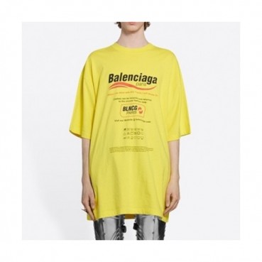 Balenciaga  Mm/Wm Logo Cotton Short Sleeved Tshirts Yellow - 발렌시아가 2021 남/녀 로고 코튼 반팔티 Bal01062x Size(xs 
