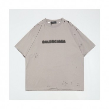 Balenciaga  Mm/Wm Logo Cotton Short Sleeved Tshirts Gray - 발렌시아가 2021 남/녀 로고 코튼 반팔티 Bal01061x Size(xs 