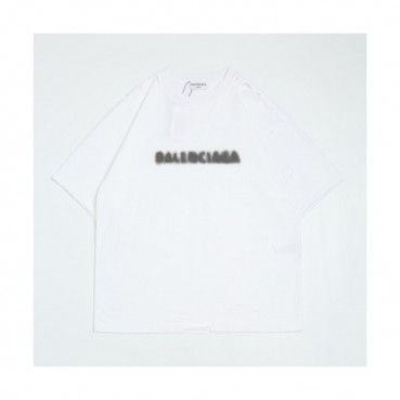 Balenciaga  Mm/Wm Logo Cotton Short Sleeved Tshirts White - 발렌시아가 2021 남/녀 로고 코튼 반팔티 Bal01060x Size(xs 