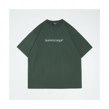 Balenciaga  Mm/Wm Logo Cotton Short Sleeved Tshirts Green - 발렌시아가 2021 남/녀 로고 코튼 반팔티 Bal01057x Size(xs 