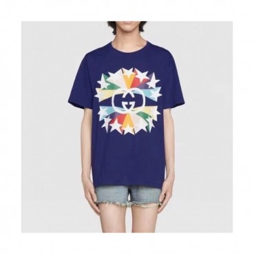 Gucci  Mm/Wm Logo Short Sleeved Tshirts Blue - 구찌 2021 남/녀 로고 반팔티 Guc03752x Size(xs 