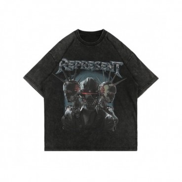 [추천템]Represent  Mm/Wm Wolf Logo Cotton Short Sleeved Tshirts Black - 리프리젠트 2021 남자 울프 로고 코튼 반팔티 Rep0015x Size(m 