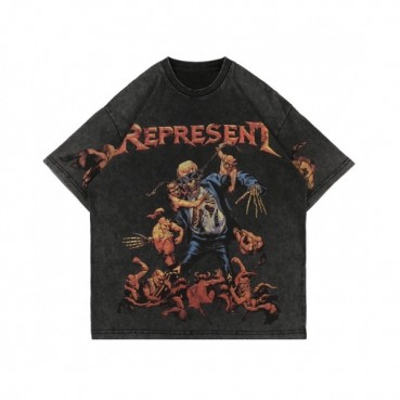 Represent  Mm/Wm Wolf Logo Cotton Short Sleeved Tshirts Black - 리프리젠트 2021 남자 울프 로고 코튼 반팔티 Rep0014x Size(m 