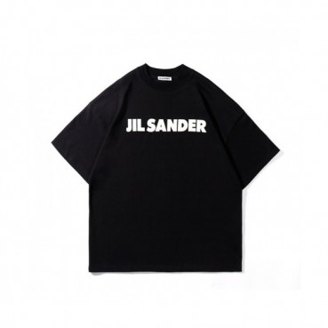 Jil Sander  Mens Basic Crew-neck Cotton Short Sleeved Tshirts Black 