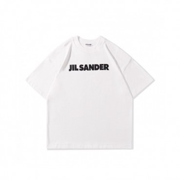 Jil Sander  Mens Basic Crew-neck Cotton Short Sleeved Tshirts White 