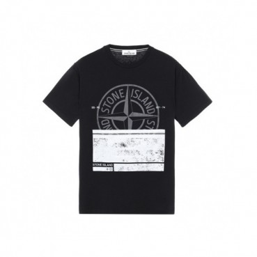 Stone Island  Mens Crew-neck Cotton Short Sleeved Tshirts Black 