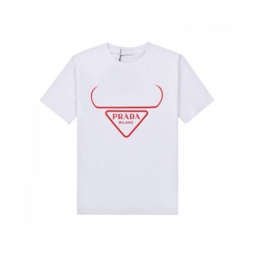 Prada  Mens Basic Logo Short Sleeved Tshirts Whire - 프라다 2021 남성 베이직 로고 폴로 반팔티 Pra02270x Size(xs 