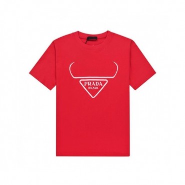 Prada  Mens Basic Logo Short Sleeved Tshirts Red - 프라다 2021 남성 베이직 로고 폴로 반팔티 Pra02269x Size(xs 