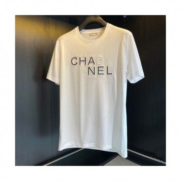 Chanel  Mm/Wm 'CC' Logo Cotton Short Sleeved Tshirts White - 샤넬 2021 남/녀 'CC'로고 코튼 반팔티 Cnl0689x Size(m 