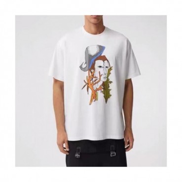 Burberry  Mens Logo Cotton Short Sleeved Tshirts White - 버버리 2021 남성 로고 코튼 반팔티 Bur03873x Size(s 