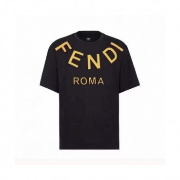 [펜디]Fendi  Mens Logo Casual Short Sleeved Tshirts Black - 펜디 2021 남성 로고 캐쥬얼 코튼 반팔티 Fen0970x.Size(s 