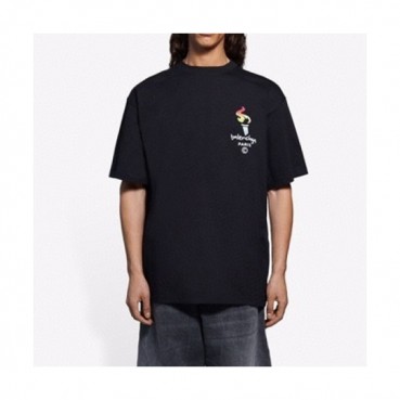 Balenciaga  Mm/Wm Logo Cotton Short Sleeved Tshirts Black - 발렌시아가 2021 남/녀 로고 코튼 반팔티 Bal01046x Size(s 