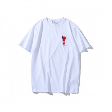 Ami Mm/Wm Casual Cotton Short Sleeved Tshirt White - 아미 2021 남/녀 로고 코튼 캐쥬얼 반팔티 Ami0118x Size(m 
