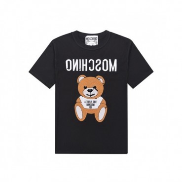 Moschino   Mm/Wm Logo Cotton Short Sleeved Tshirts Black - 모스키노 2021 남/녀 로고 코튼 반팔티 Mos0163x Size(s 