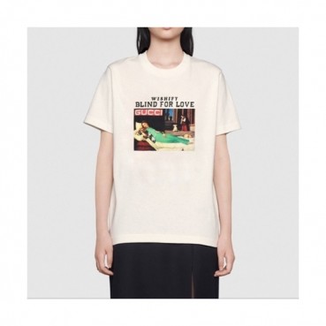 Gucci  Mm/Wm Logo Short Sleeved Tshirts Ivory - 구찌 2021 남/녀 로고 반팔티 Guc03730x Size(xs 
